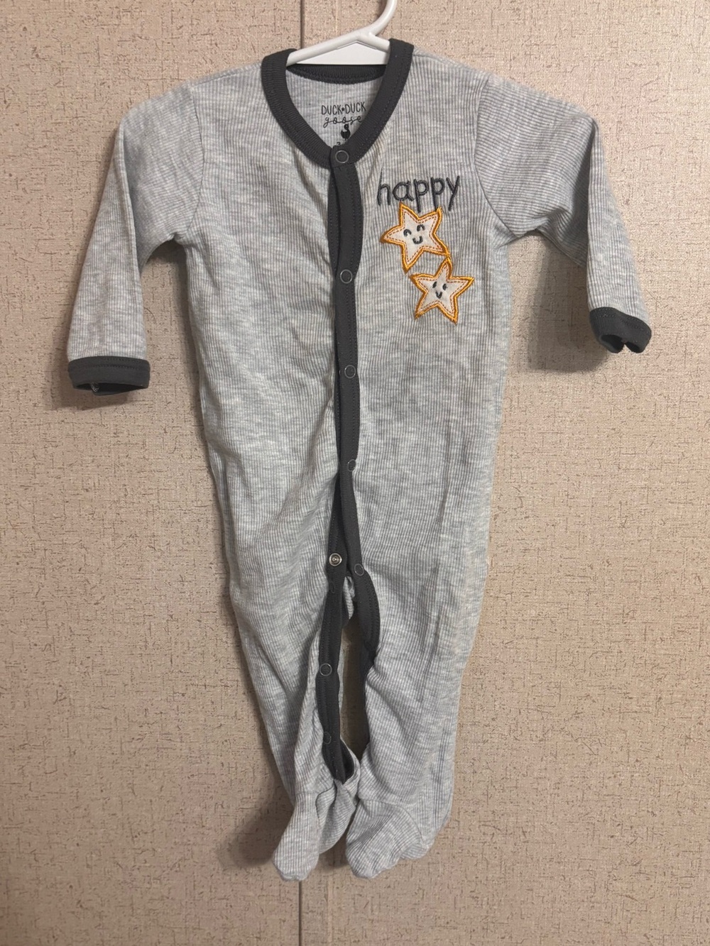 Toddler Long Sleeve Footed One-Piece in Heather Gray 3-6m
